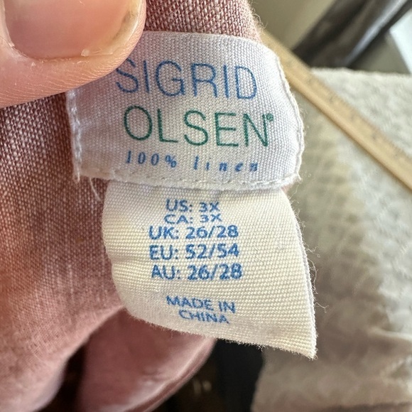 Sigred Olsen 100% Linen Pink Top Women’s Size 3X - Picture 9 of 13